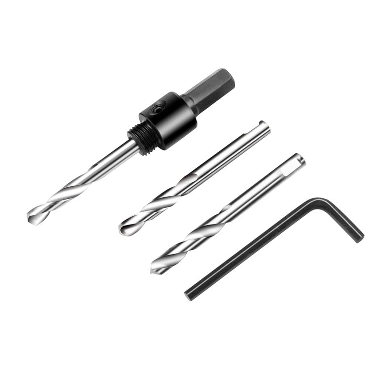 Hole Saw Set Hole Saw Mandrel, Drill Small Mandrel, 9mm Hex Shank Quick Change Mandrel, 60-200mm