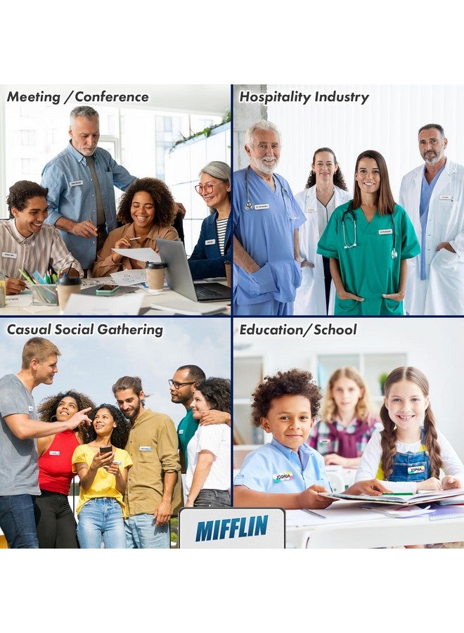 Mifflin-USA Blank Name Tags w/Magnetic Backing (25 Pack, 1” x 3”), ID Badge Holders w/ 3 Strong Neodymium Magnets, Customizable & Reusable Badges w/Round Corners - Image 5