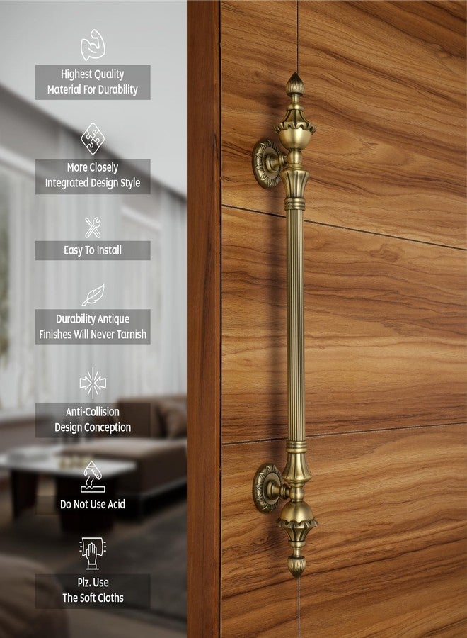 LAPO Pull Push Handle for Home| 18 Inch Pulls for Main & Office Doors| Antique Finish | Fits with 30-100mm Thickness | Perfect with Wooden Doors | 3 Years Warranty | Pack of 2 - Image 4