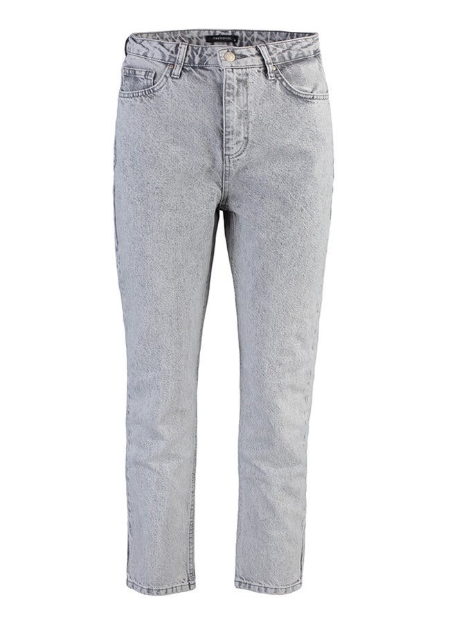 trendyol - Gray High Waist Mom Jeans TWOAW22JE0945 - Image 1