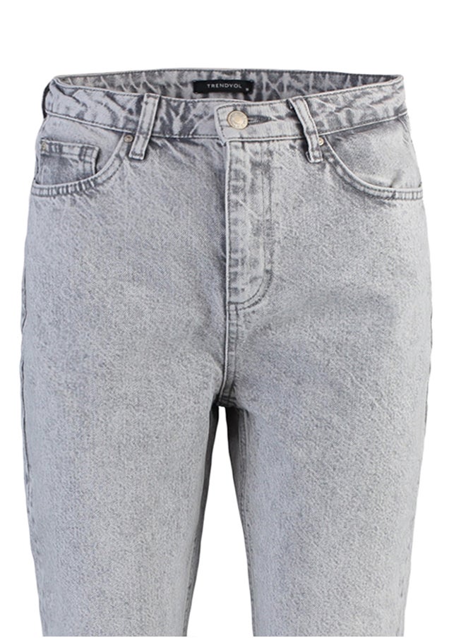 trendyol - Gray High Waist Mom Jeans TWOAW22JE0945 - Image 1