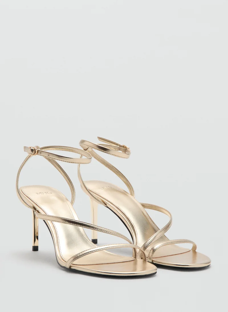 مانجو Heeled Sandal With Crossed Straps