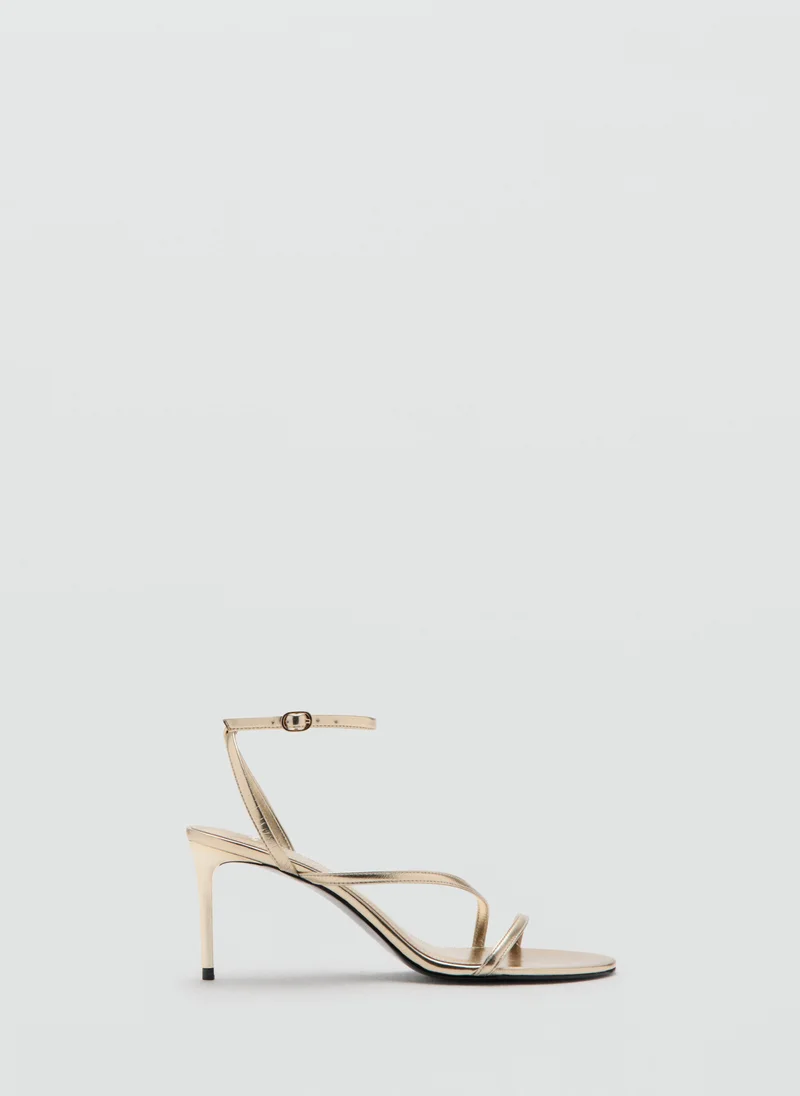 مانجو Heeled Sandal With Crossed Straps