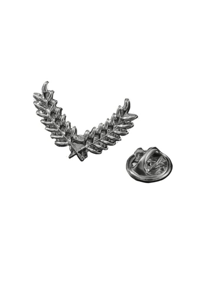 Wheat Leaf Lapel Pin, Double Branch Design, Men's Suit Brooch  - Image 1