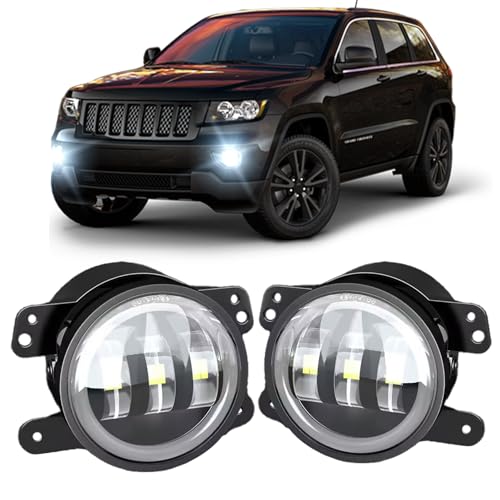 MNWHUC Fog Lights 4 inch OEM VCH2594103 For JEEP GRAND CHEROKEE 20112013 Front Bumper DriverPassenger Left Right Fog Lights Lamps with Turn signal lamp and DRLSuper Bright 6000K cool white Beam - Image 1