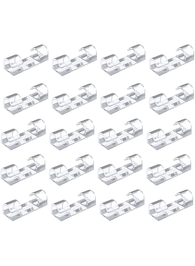 promass 60 Pcs Cable Clips, Self Adhesive Cable Management Clips, Cable Clips with Adhesive Tapes,Wire Holders Cord Clips for Wall, Strong Cord Organizer Cable Management Under Desk, Car,Home Office - Image 1
