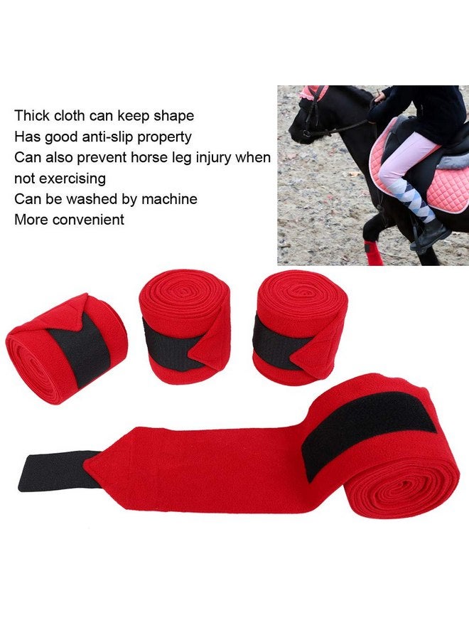 توبنكن 4 قطع من ضمادة الساق المرنة للخيول، ضمادات بديلة غير قابلة للانزلاق للخيول من أجل الإصابات ودعم الساق والتدريب والتمرين - Image 3