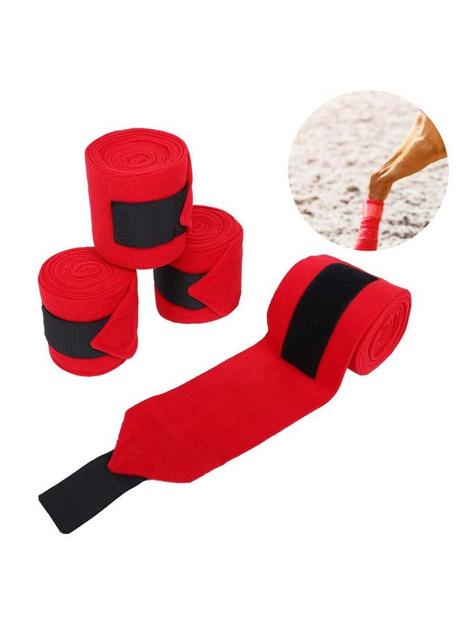 توبنكن 4 قطع من ضمادة الساق المرنة للخيول، ضمادات بديلة غير قابلة للانزلاق للخيول من أجل الإصابات ودعم الساق والتدريب والتمرين - Image 4