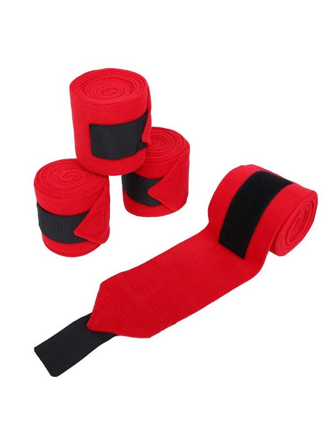 توبنكن 4 قطع من ضمادة الساق المرنة للخيول، ضمادات بديلة غير قابلة للانزلاق للخيول من أجل الإصابات ودعم الساق والتدريب والتمرين - Image 1