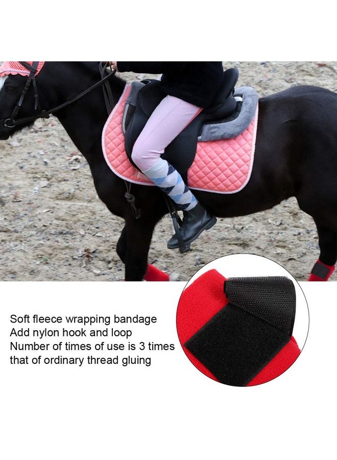 توبنكن 4 قطع من ضمادة الساق المرنة للخيول، ضمادات بديلة غير قابلة للانزلاق للخيول من أجل الإصابات ودعم الساق والتدريب والتمرين - Image 2