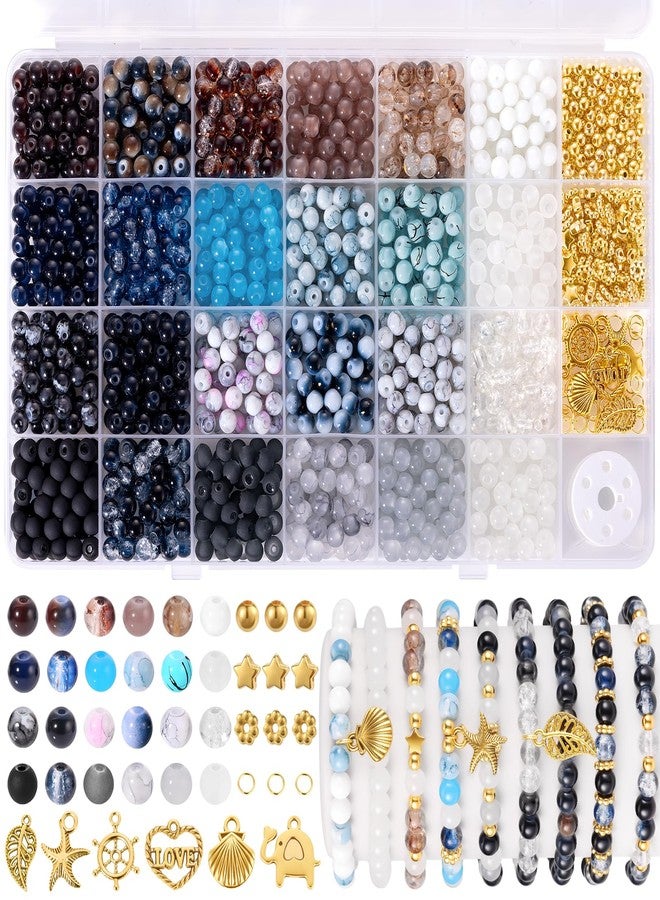 Funtopia 1200 x 6mm Round Glass Beads for Bracelets - Image 1