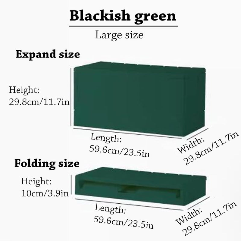 Outdoors Storage Bins with Lids Foldable Plastic Stackable Clothes Can Sit Large Capacity(Dark Green,59.6cm) - Image 2