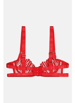 BLUEBELLA Women Textured Non Padded Wired Bra, Red  - Image 2
