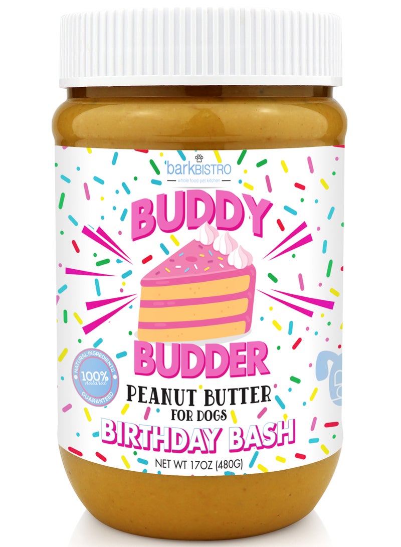 بارك بيسترو بودي بدر سكويز – زبدة فول سوداني طبيعية 100٪ للكلاب، مصنوعة في الولايات المتحدة الأمريكية، [480 جرام | 17 أونصة] 🐶 - Image 1