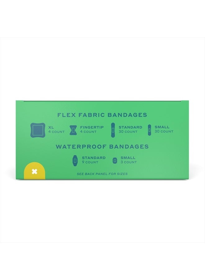 Welly عبوة عائلية من الضمادات | ضمادات لاصقة مرنة من القماش ومقاومة للماء | أشكال وأنماط متنوعة للجروح والخدوش الصغيرة - 80 قطعة - Image 4