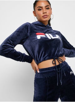 Aitana Cropped Velour Hoodie