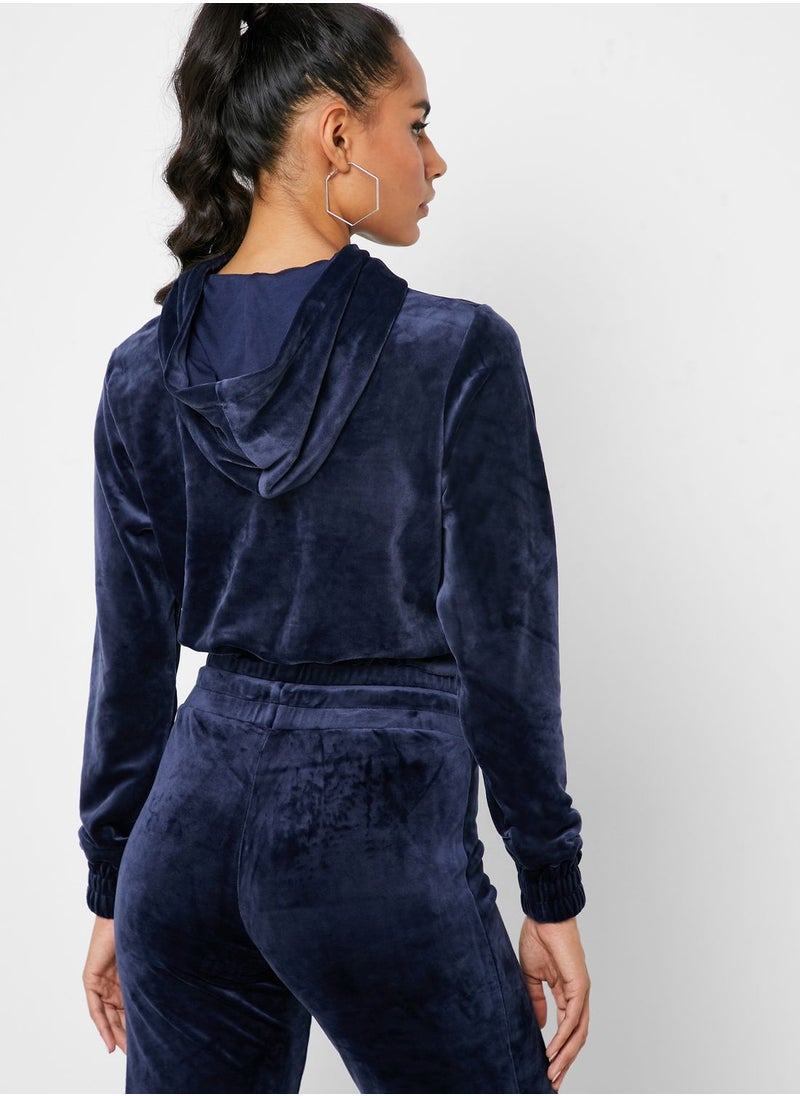 FILA - Aitana Cropped Velour Hoodie - Image 1