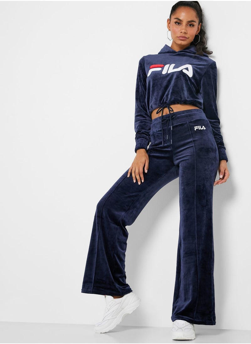 FILA - Aitana Cropped Velour Hoodie - Image 1