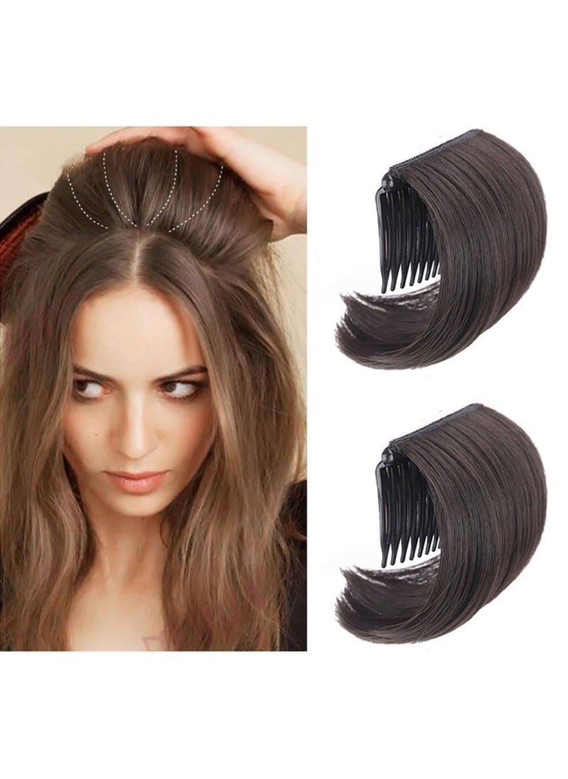 Happyupcity - 2Pcs Brown Black Hair Comb Bump It Up Volume Hair Base Insert Tool Hair Bun Invisible False Hair Clip Fluffy Styling Increased Hair Pad for Women - Image 1