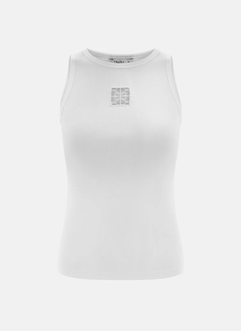 Lichi Jersey top with square detail on the chest