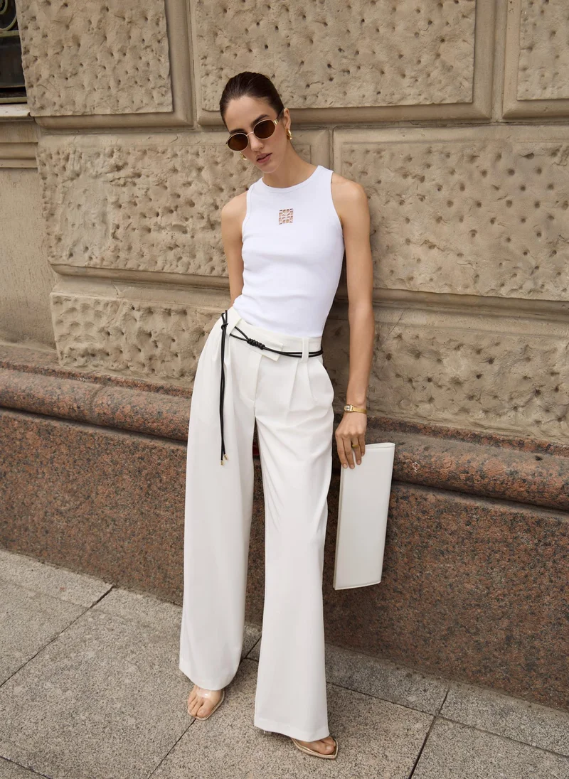 Lichi Jersey top with square detail on the chest