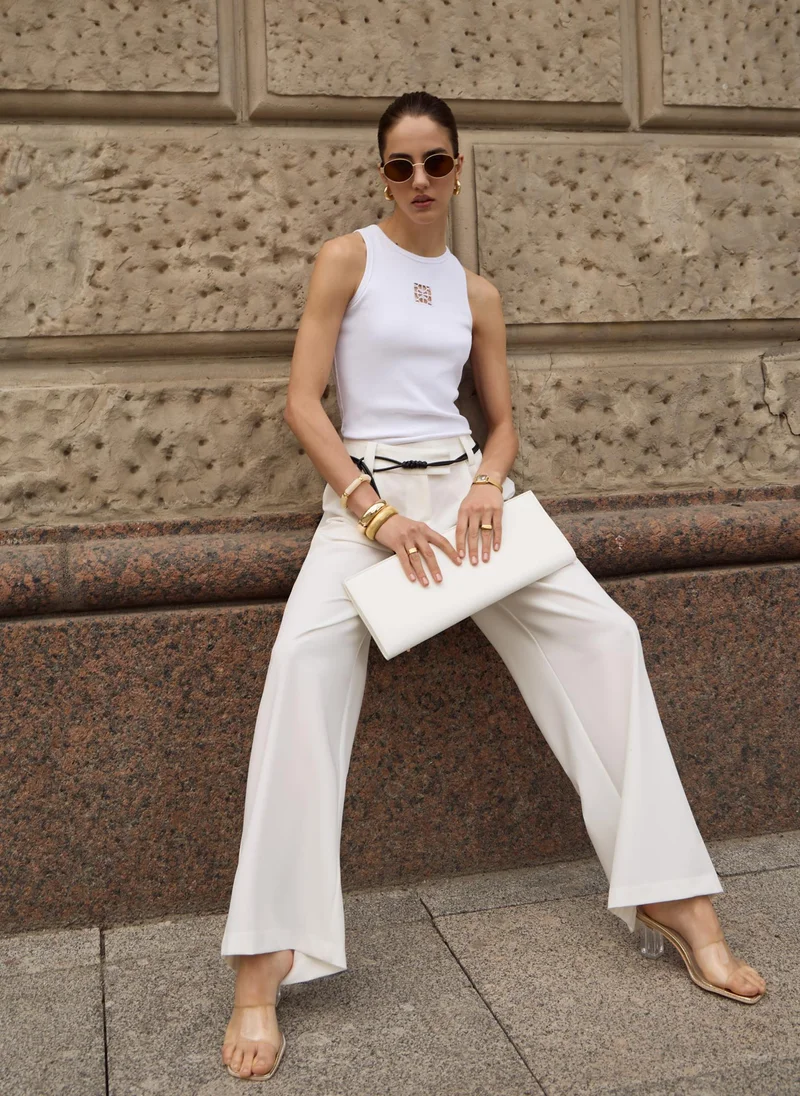 Lichi Jersey top with square detail on the chest