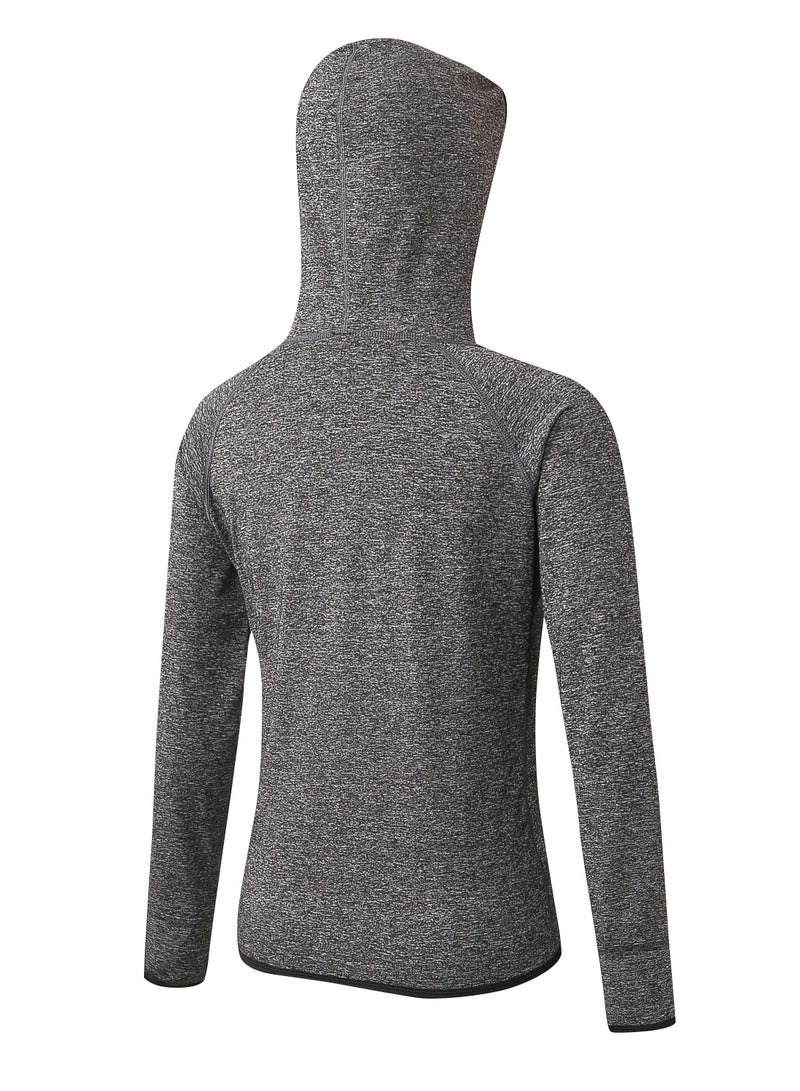 معطف نسائي سريع الجفاف قابل للتنفس مرن رمادي - Image 2