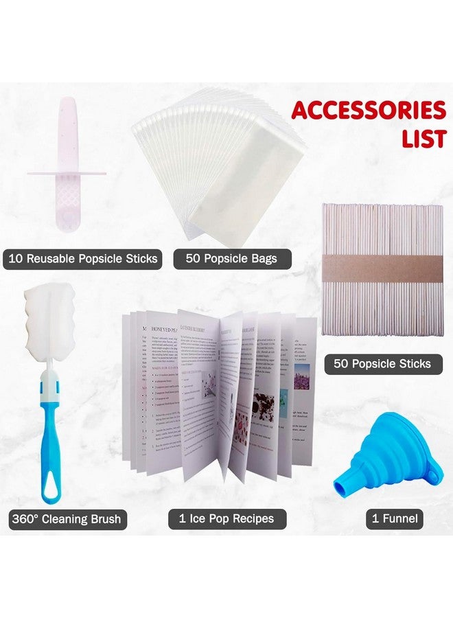 STORE 2508 Store2508 Ice Pop Molds Moulds, 10 Cavity Food Grade Silicone Frozen Ice Popsicle Kulfi Maker With 100 Sticks, Bpa Free, Kitchen Tools, Red, 21 X 14 X 10 Centimeters - Image 3