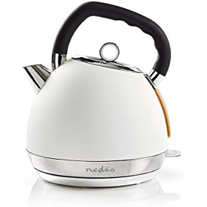 NEDIS Kawk520Ewt Electric Kettle  18 L  SoftTouch  White  Rotatable 360 Degrees  Concealed Heating Element  Strix Controller  BoilDry Protection - Image 1
