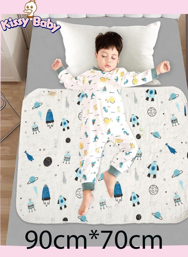 Kissy Baby Bathroom Training Bed Pillow Waterproof Diaper Pillow with Anti Slip Design Reusable Washable Bed Sheets Moisturizing Protective Mat for Toddlers 70 × 90cm  - Image 1