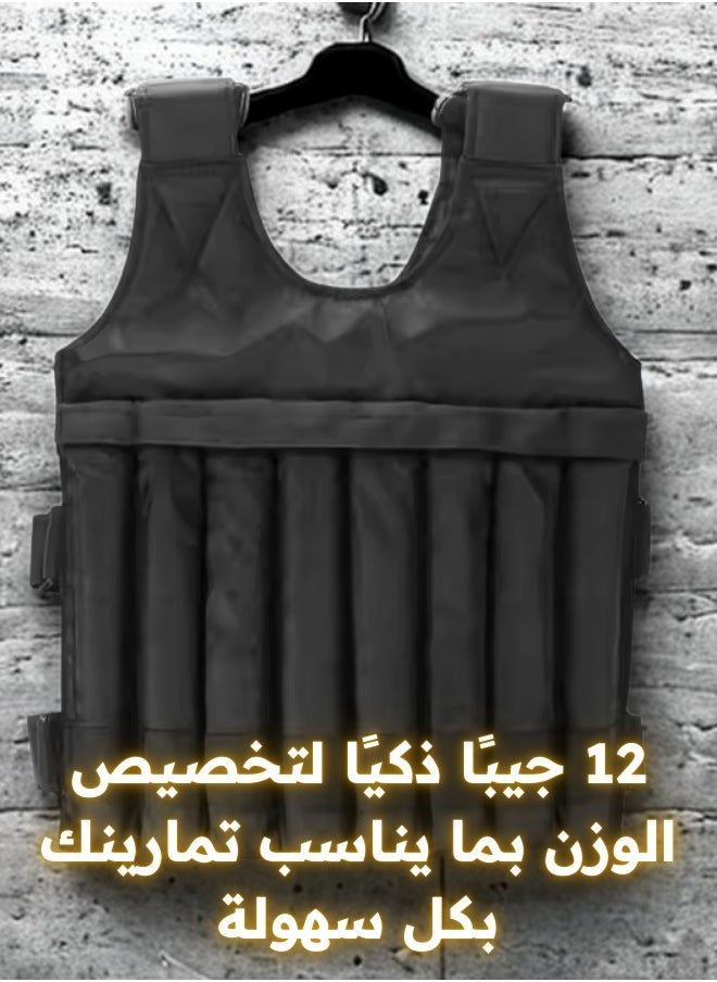 Weighted Training Vest – 20kg Adjustable Fitness Sand Vest with Shoulder Padding – Model S0002