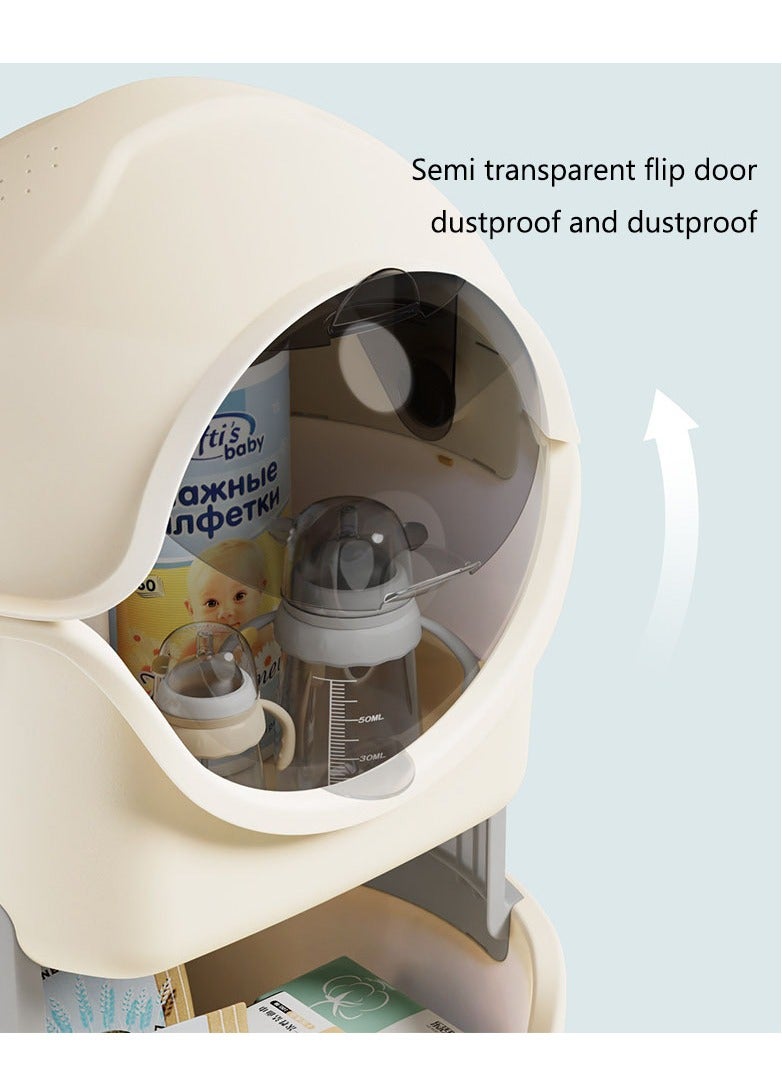 Arabest Baby Diaper Caddy, Plastic Movable Cart for Newborn Nursery Essentials Baby Diapers Organizer for Changing Table & Crib, Easy to Assemble - Image 3