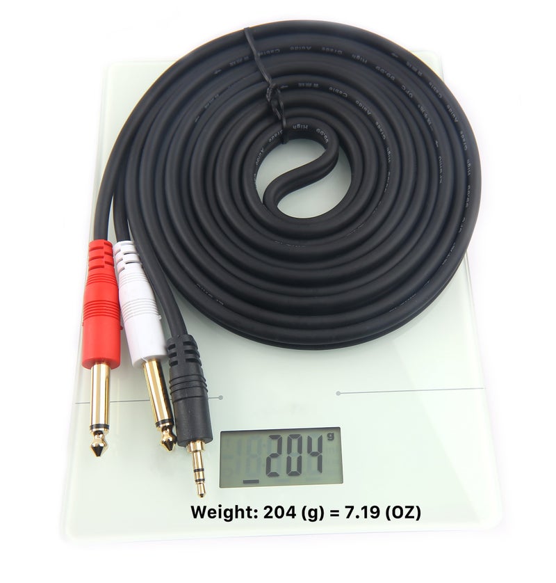 Devinal 1/8 inch Male Stereo to Dual 1/4 Mono Male Audio Cable, 3.5mm TRS to Dual 6.35mm TS Y Splitter Breakout Cord, Gold Plated Heavy Duty Durable 10 FT (3 Meters) - Image 5