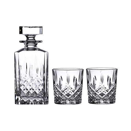 Marquis By Waterford Markham Square Decanter & Double Old Fashion Pair Decanter Set, 2 Count (Pack of 1), Clear, 30 fluid ounces - Image 1