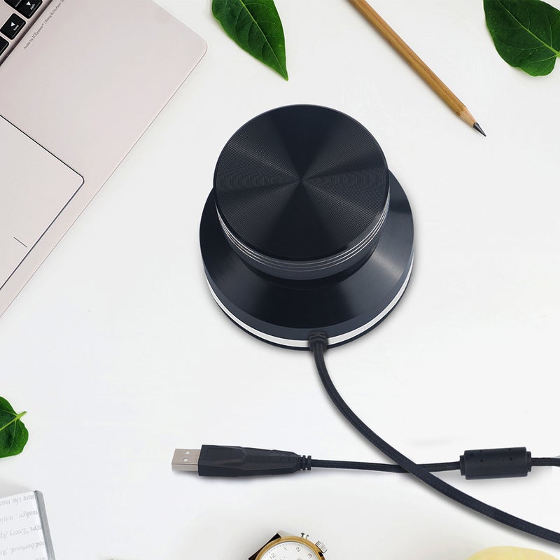 أيماوس (AIMOS) مقبض تحكم مستوى صوت USB، محول مستوى الصوت ومفتاح تحكم مستوى صوت مكبرات الصوت الحاسوبي الدوار لنظامي ويندوز 7/8/10/إكس بي وماك وفيستا وأندرويد (أسود) - Image 3
