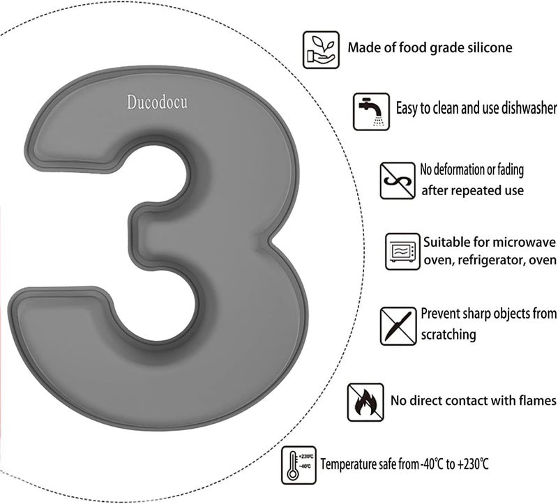 Ducodocu Silicone Number Cake Pan Large 3D Number Cake Mold Baking Forms Novel Cake Tins DIY Baking Mold for 3/30th Birthday Wedding Anniversary 10 inch Number of 3&0, 2 Pack - Image 2