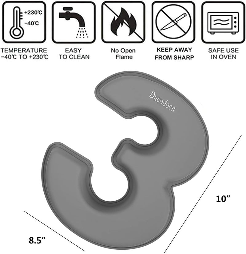 Ducodocu Silicone Number Cake Pan Large 3D Number Cake Mold Baking Forms Novel Cake Tins DIY Baking Mold for 3/30th Birthday Wedding Anniversary 10 inch Number of 3&0, 2 Pack - Image 4