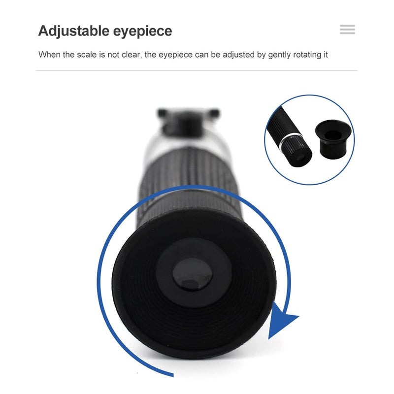 Refractometer, Specific Gravity 0-40% Brix Alcohol Refractometer Tester for Wort Beer Wine Grape Sugar Set - Image 4
