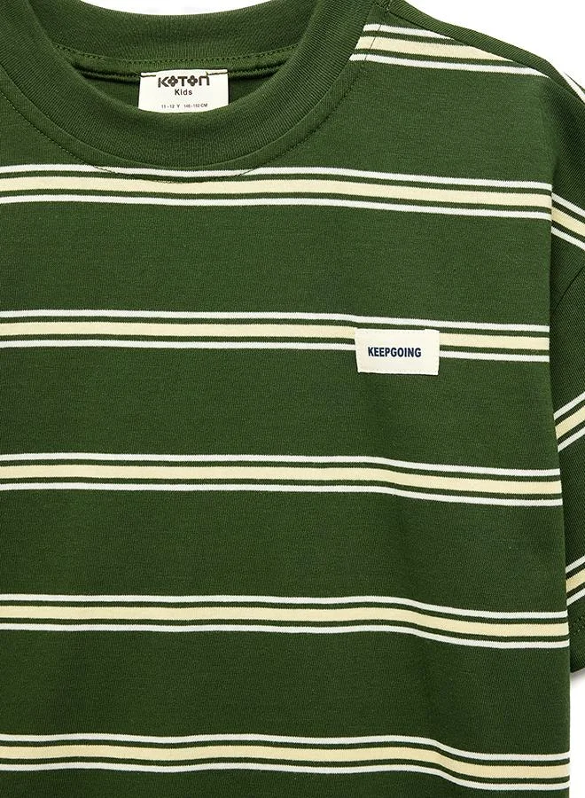 Koton  Striped Oversize T-Shirt for Men | Best Price UAE
