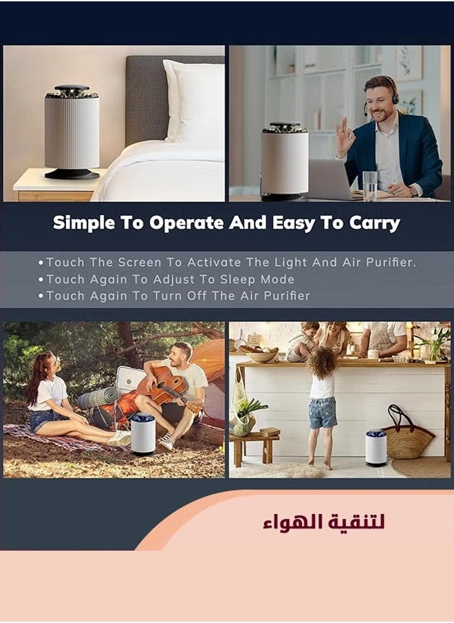 XiuWoo Air Purifiers For Home With Light And Two Speeds Air Filters Out Pollen Dust Small Air Purifiers For Bedroom  - Image 5