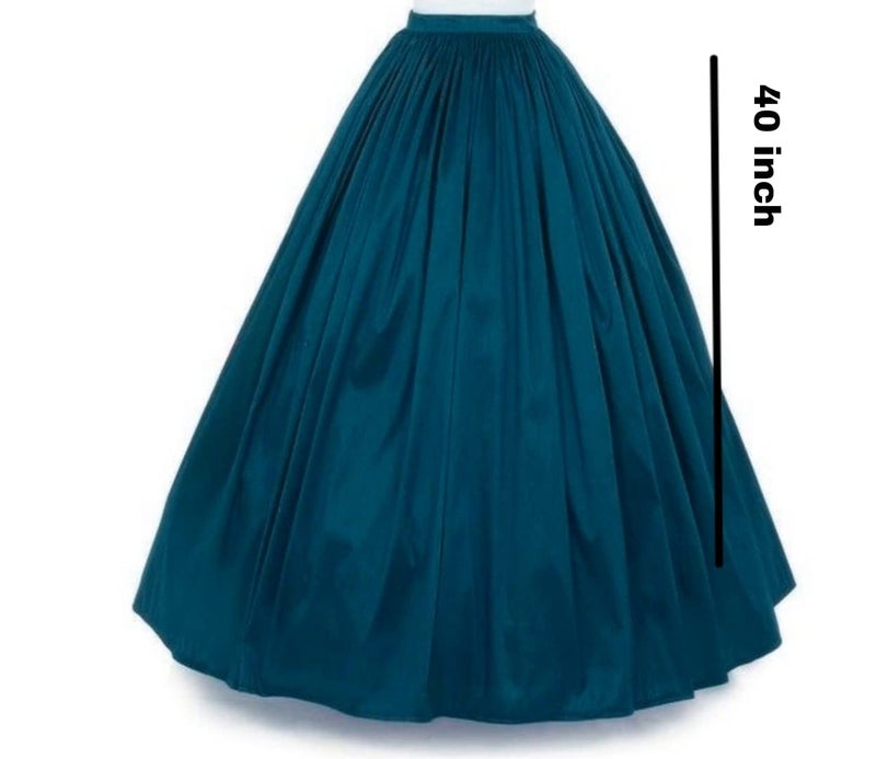 JANAK Silk Women Long Skirt (Peachok Blue), Free Size - Image 2