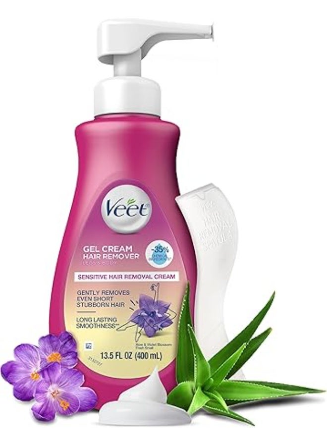 كريم فيت لإزالة الشعر للبشرة الحساسة للنساء، جل لإزالة شعر البكيني بدون ألم، كريم مزيل للشعر تم اختباره من قبل أطباء الجلدية لخط البكيني والساقين والذراعين وتحت الإبطين، زجاجة مضخة سعة 13.5 أونصة سائلة مع أداة