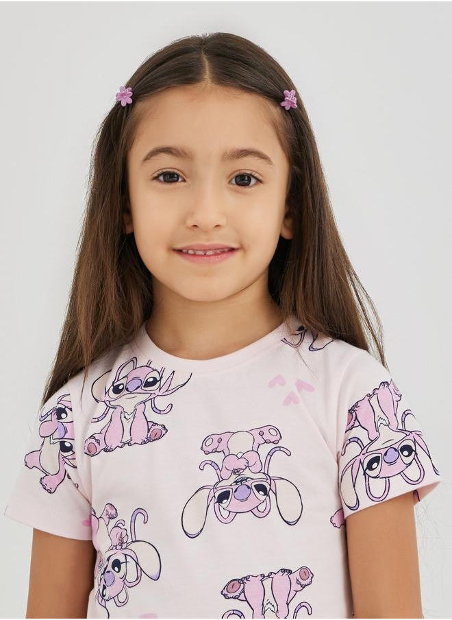 Styli Styli Girls Lilo and Stitch Print Short Sleeve T-Shirt  - Image 3