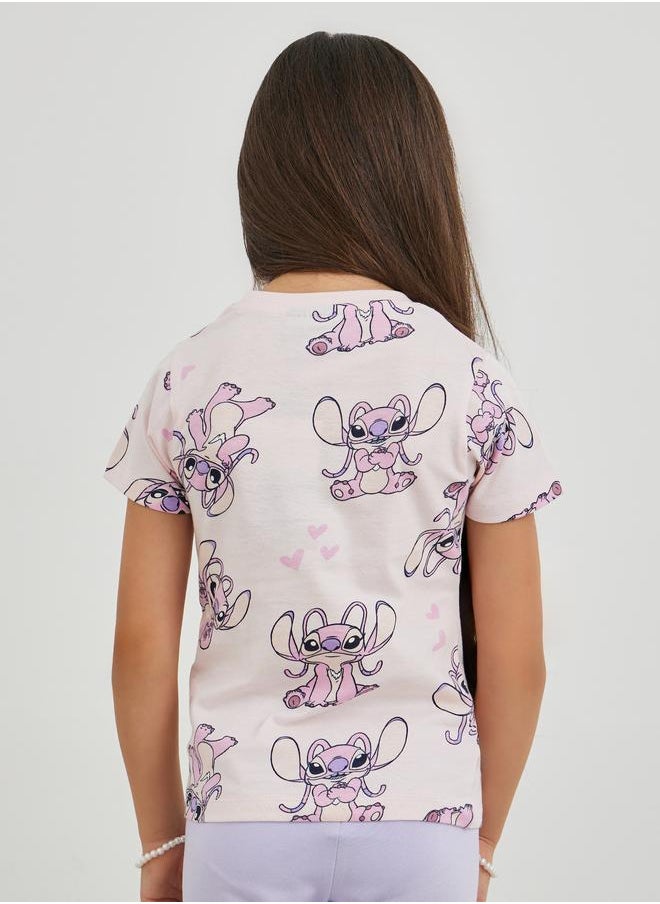 Styli Styli Girls Lilo and Stitch Print Short Sleeve T-Shirt  - Image 4