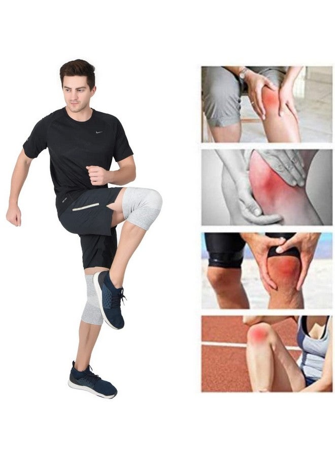 AccuSure AccuSure Orthopedic Pain Relief Bamboo Yarn Knee Support Cap Brace/Sleeves Pair For Sports, Pain Relief, Knee Compression Support, Exercise, Gym, Running, Cycling, Knee Cap Guard Brace Knee Support For Men And Women-Medium - Image 3