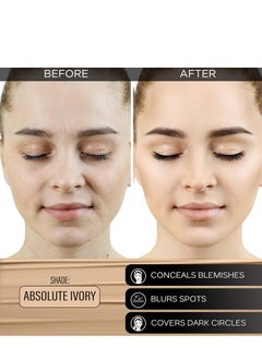 Faces Canada FACES CANADA All Day Hydra Matte Foundation | 3-in-1 Foundation + Moisturizer + SPF 30 | 24 HR Aloe Hydration & Vitamin C | 10HR Long Wear | Medium to High Buildable Coverage | Absolute Ivory 012 | 25ml  - Image 2