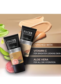 Faces Canada FACES CANADA All Day Hydra Matte Foundation | 3-in-1 Foundation + Moisturizer + SPF 30 | 24 HR Aloe Hydration & Vitamin C | 10HR Long Wear | Medium to High Buildable Coverage | Absolute Ivory 012 | 25ml  - Image 3