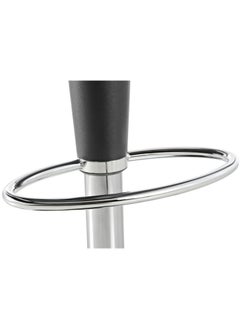AL WADI FURNITURE Set Of 2 Adjustable Up and Down Low Back Scoop Bar Stools Comfortable Swivel Chair With Stainless Steel Base And Footrest - Black  - Image 5