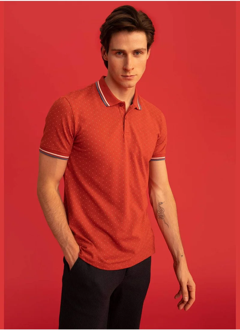 ديفاكتو Man Slim Fit Polo Neck Short Sleeve Polo T-Shirt