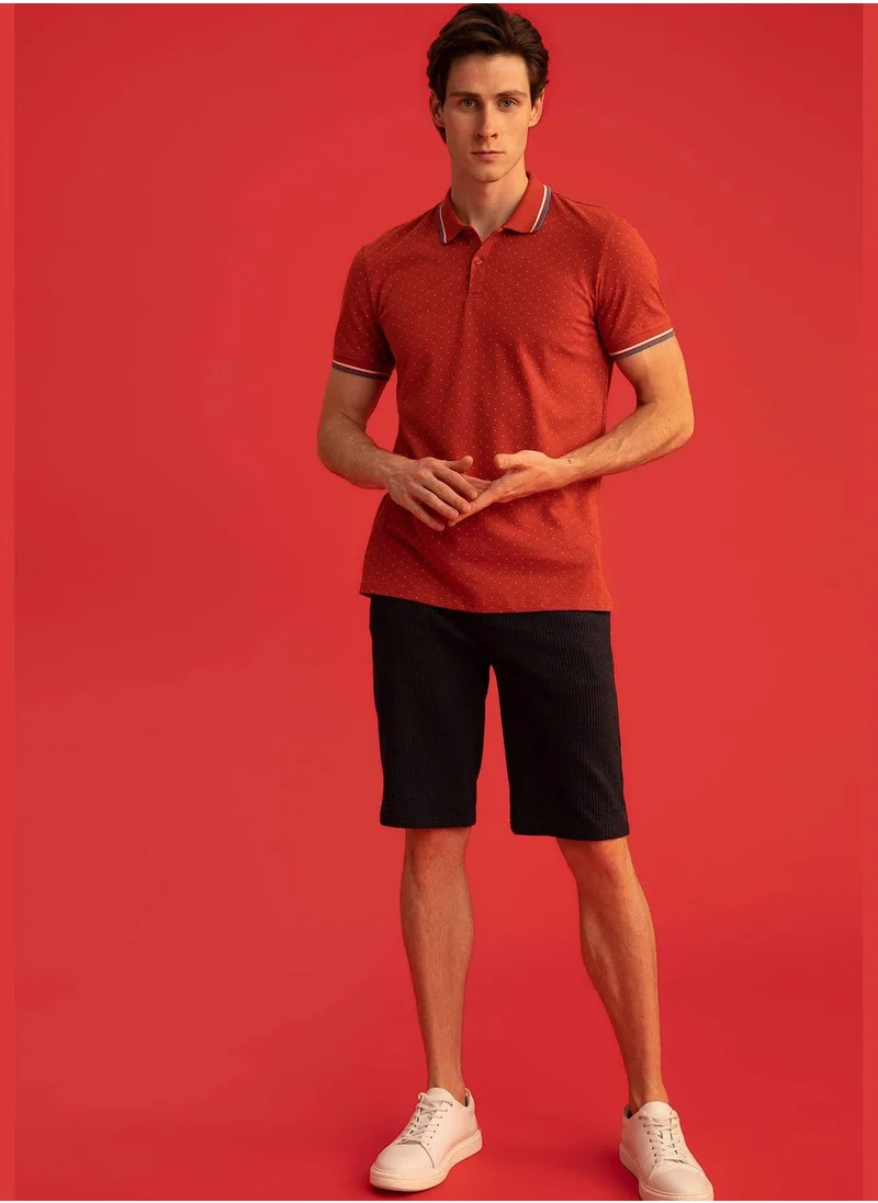 ديفاكتو Man Slim Fit Polo Neck Short Sleeve Polo T-Shirt